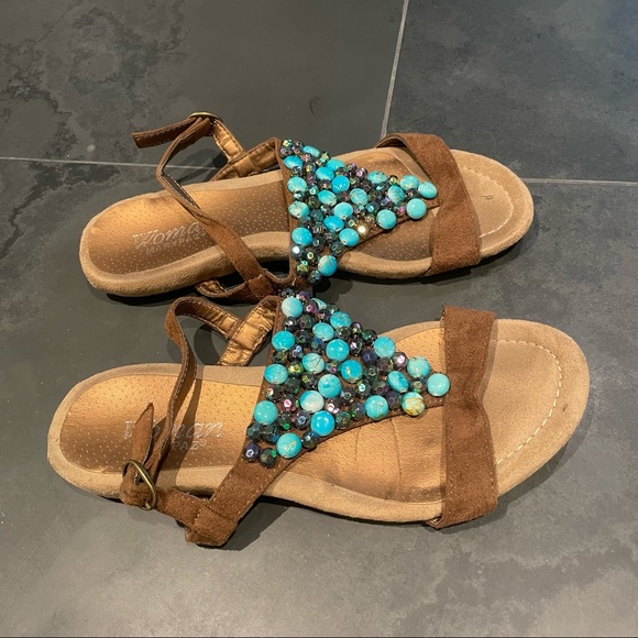 Turquoise beaded sandals - Picture 4 of 8